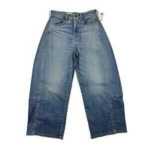 Anthropologie Pilcro High-Rise Barrel Jeans Mid Wash Blue Size 26 W